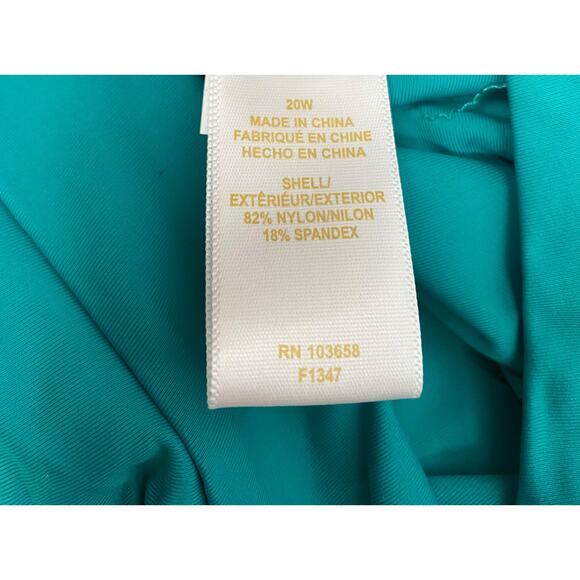 Anne Cole teal plus size convertible shirred high-low swim bottoms size 20W - Picture 6 of 7
